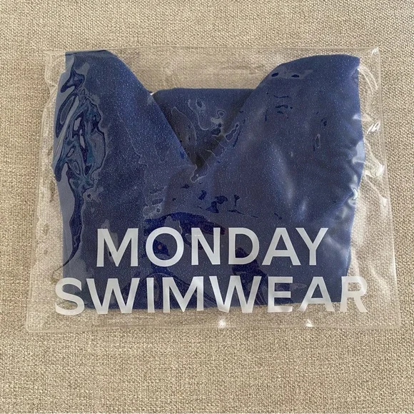 NWT Monday swimwear Santa Catarina one piece - Navy Shimmer - Picture 1 of 4